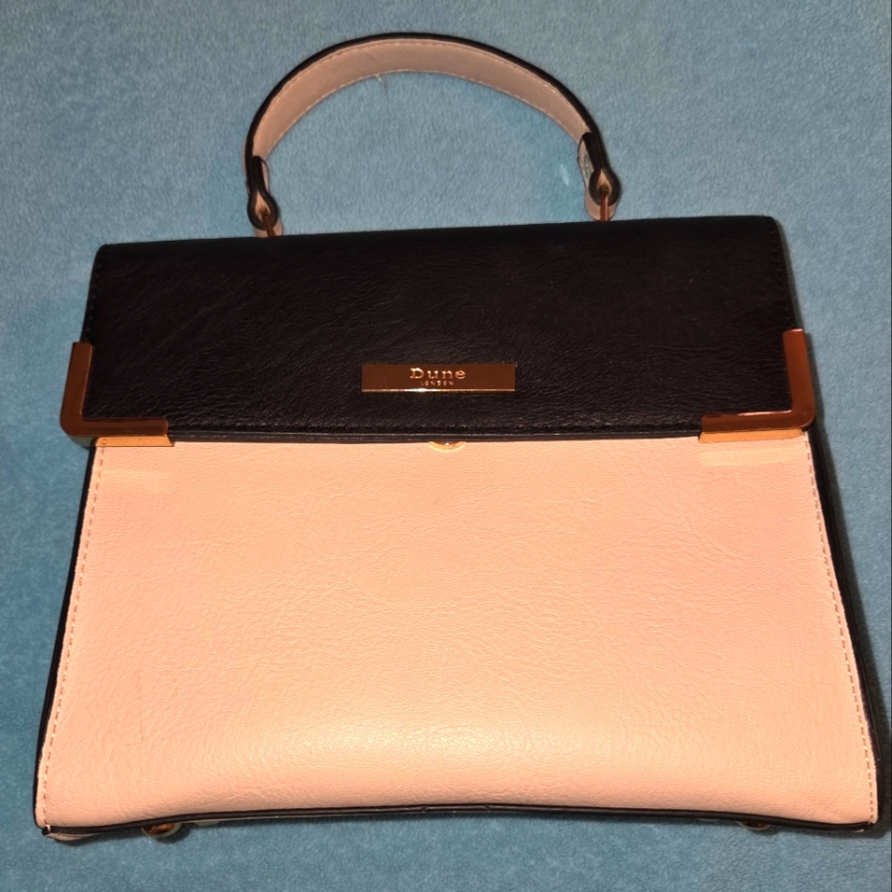 Dune London Black and Cream Satchel Bag
